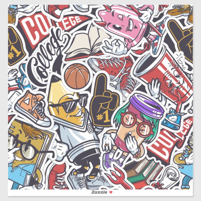 Funny Character FUN CARTOON COMIC Aufkleber (Blatt)