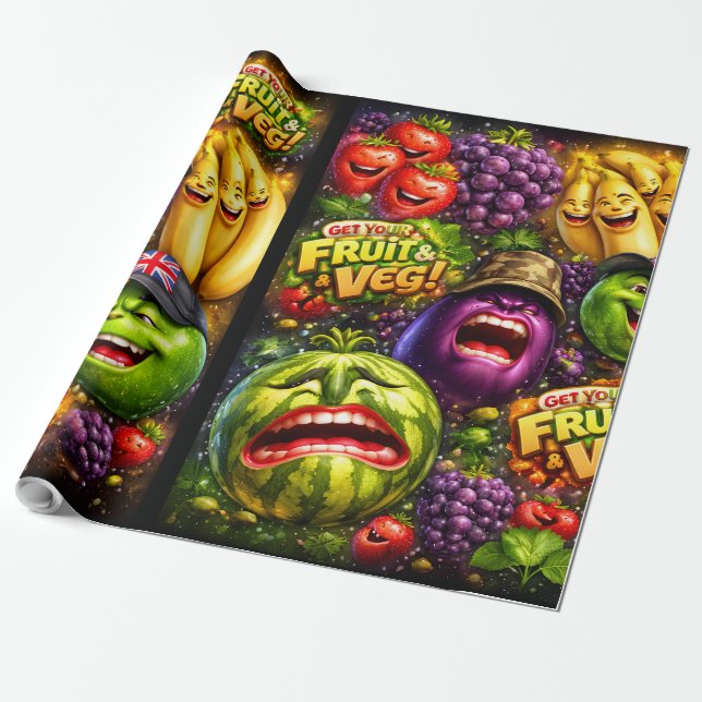 Funny character wrapping paper geschenkpapier (Ungerollt)