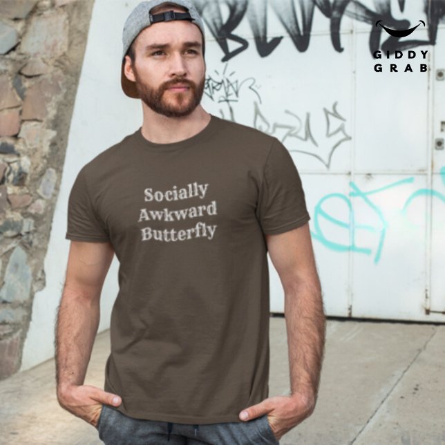 Funny Character Zitat Sozial Awkward Butterfly T-Shirt (Von Creator hochgeladen)
