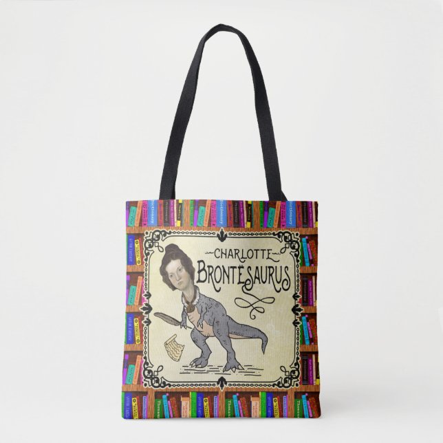 Funny Charlotte Bronte Saurus Dinosaur Buchleser (Vorderseite)