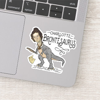 Funny Charlotte Bronte Saurus Dinosaur Buchleser Aufkleber