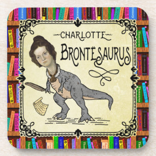 Funny Charlotte Bronte Saurus Dinosaur Buchleser Getränkeuntersetzer
