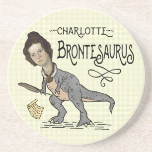 Funny Charlotte Bronte Saurus Dinosaur Buchleser Getränkeuntersetzer