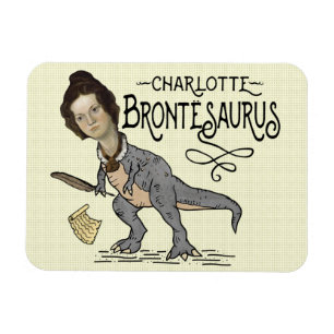 Funny Charlotte Bronte Saurus Dinosaur Buchleser Magnet