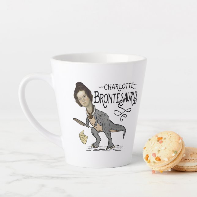 Funny Charlotte Bronte Saurus Dinosaur Buchleser Milchtasse (Beispiel)