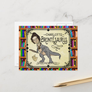 Funny Charlotte Bronte Saurus Dinosaur Buchleser Postkarte