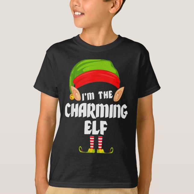 Funny Charming Elf Matching Family Group Pj Christ T-Shirt (Vorderseite)
