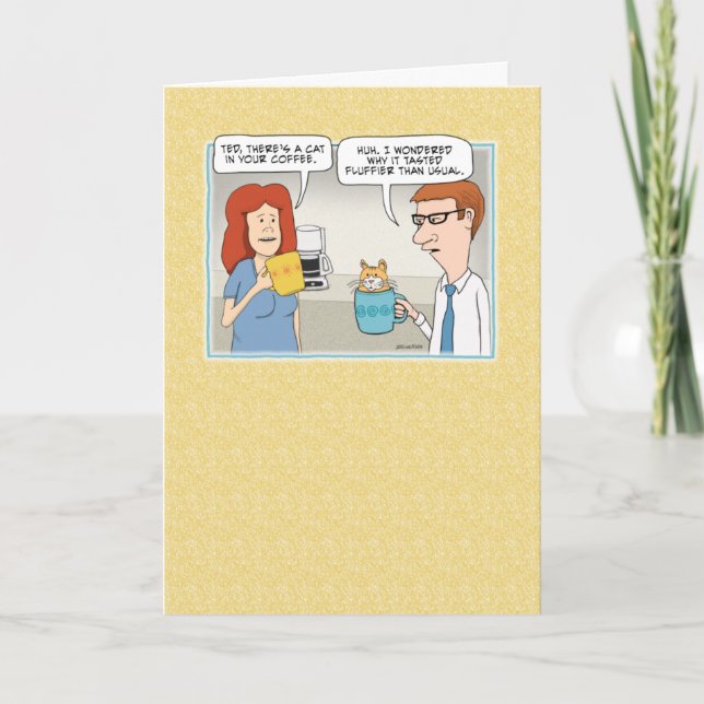 Funny Chat in Coffee Birthday Card Karte (Vorderseite)