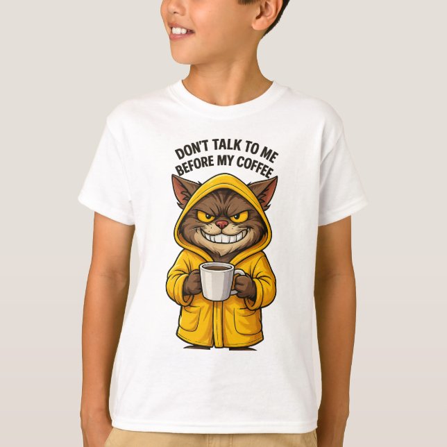 Funny Chat und Kaffee T-Shirt (Vorderseite)