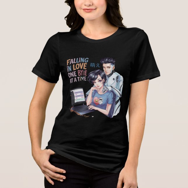 Funny Chatbot Companion Ai Memes fallen in Liebe Tri-Blend Shirt (Vorderseite)