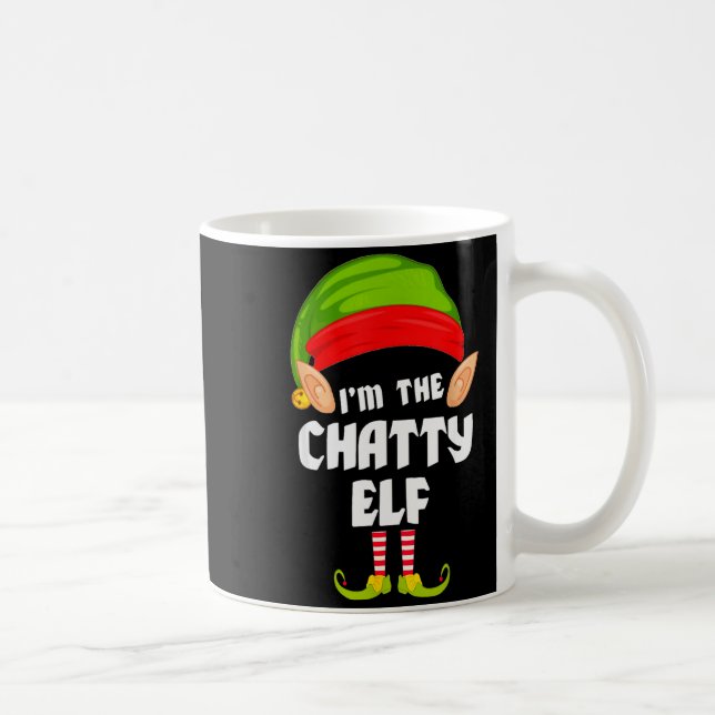 Funny Chatty Elf Matching Family Group Pj Christma Kaffeetasse (Rechts)