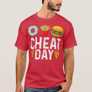 Funny Cheat Day Outfit, Donuts, Fries, Pizza & Ham T-Shirt