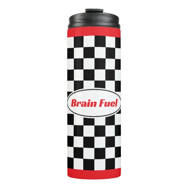 Funny Checkered Flag Racing Travel Mug Gift Thermosbecher (Vorderseite)