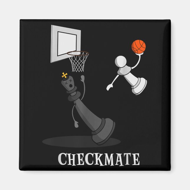 Funny Checkmate Chess Basketball Game Board King P Magnet (Vorne)