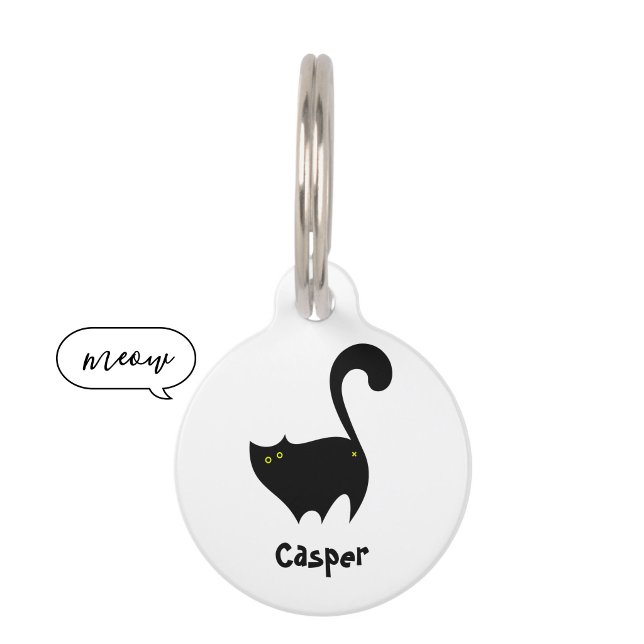 Funny Cheeky Black Cat Hintern Cartoon Haustiermarke (Von Creator hochgeladen)