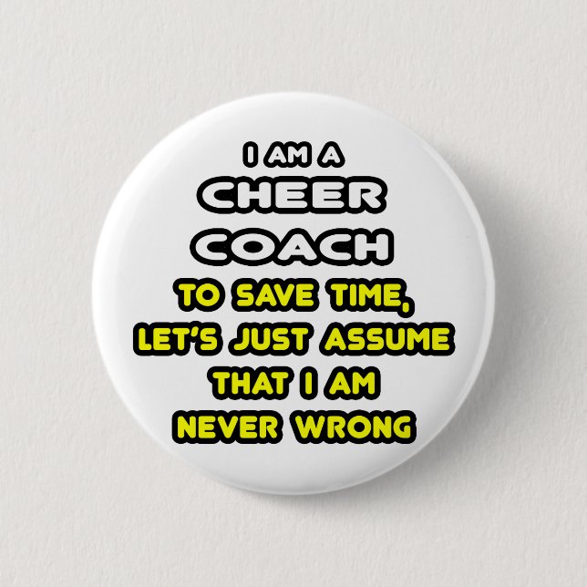 Funny Cheer Coach T - Shirt und Geschenke Button (Vorderseite)