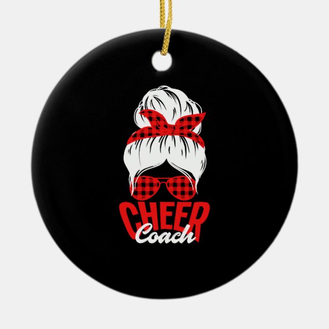 Funny Cheer Couch Cheerleader Coach Keramik Ornament (Vorne)