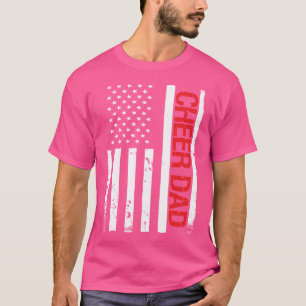 Funny Cheer Vater US American Flag Chereleader T-Shirt
