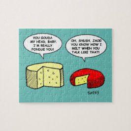 Funny Cheese Degustation Party Smalltalk Cartoon Puzzle