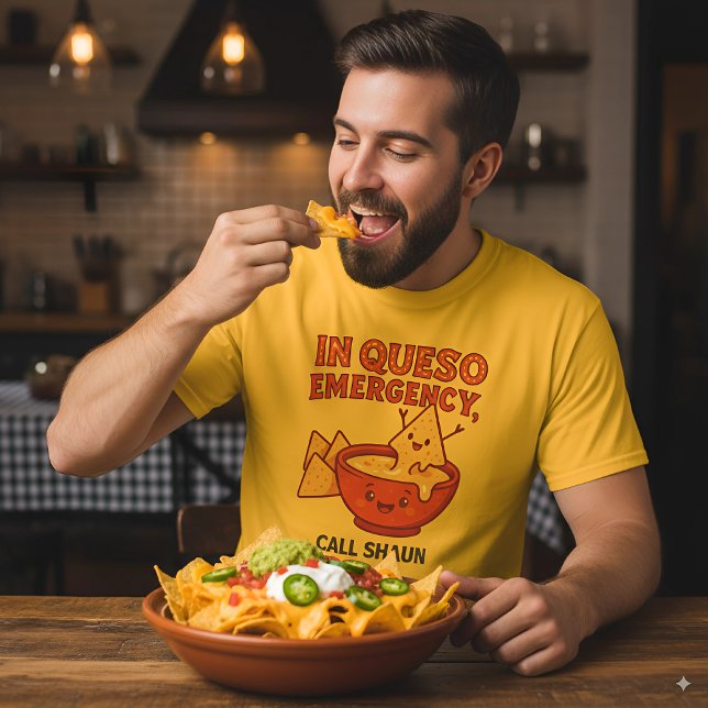 Funny Cheese Geschenk in Queso Emergency T-Shirt (Von Creator hochgeladen)