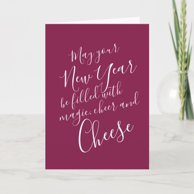 Funny Cheese Lover New Year Cards Karte (Vorderseite)
