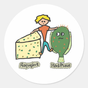 Funny Cheese Rock and Hard Place Pub Runder Aufkleber