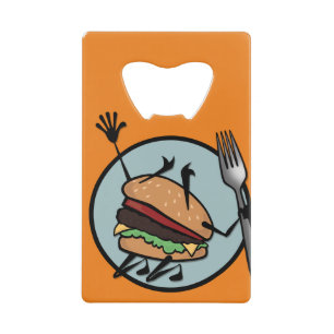 FUNNY CHEESEBURGER KREDITKARTENKARTE OPENER GELDBEUTEL FLASCHENÖFFNER