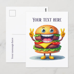 Funny Cheeseburger Liebhaber hinzufügen Postkarte