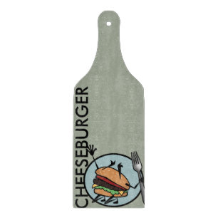 FUNNY CHEESEBURGER PADDLE CUTTING BOARD SCHNEIDEBRETT