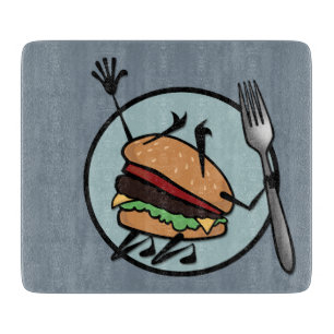 FUNNY CHEESEBURGER SQUARE CUTTING BOARD SCHNEIDEBRETT