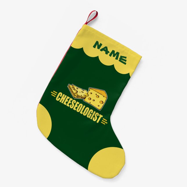 Funny Cheeseologin Cheesehead Kleiner Weihnachtsstrumpf (Vorderansicht (hängend))