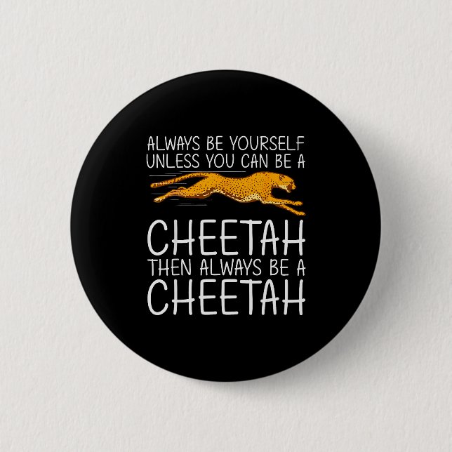 Funny Cheetah Art For Men Women Kids Animal Safari Button (Vorderseite)