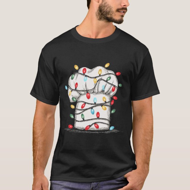 Funny Chef Christmas Graphics Lights Lover Cook Co T-Shirt (Vorderseite)