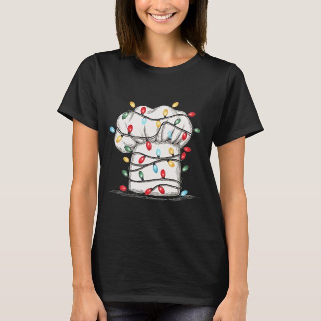 Funny Chef Christmas Graphics Lights Lover Cook Co T-Shirt (Vorderseite)