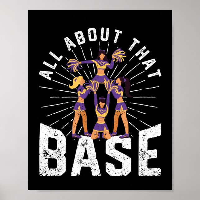 Funny cheleading women group All About Base Poster (Vorne)