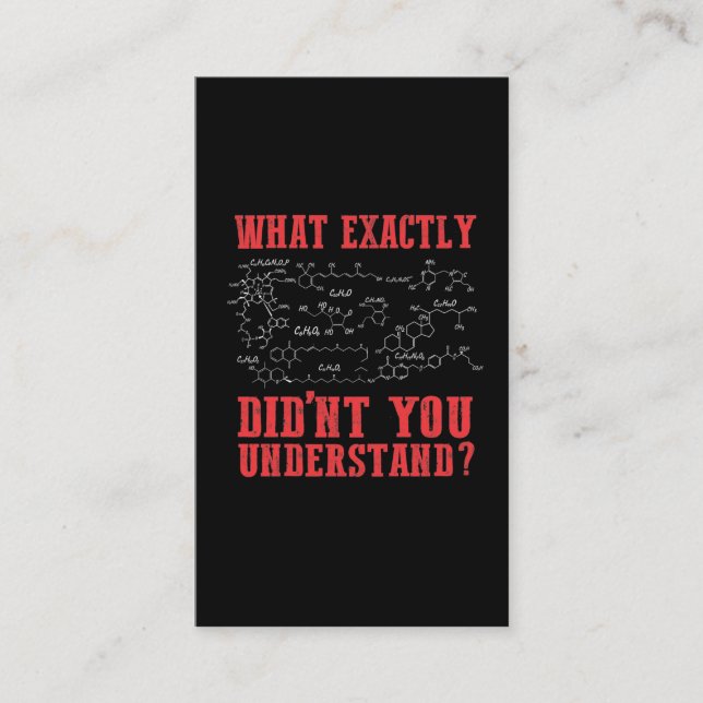 Funny Chemie Lehrerin Chemist Student Formel Visitenkarte (Vorderseite)