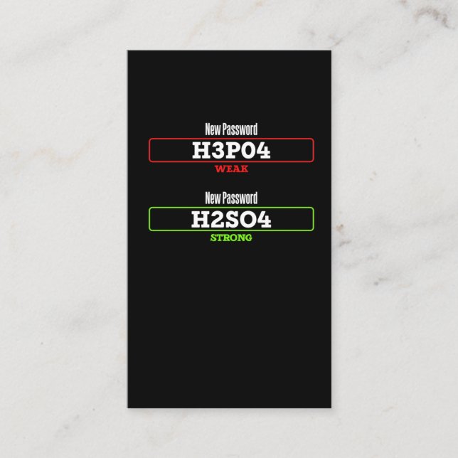 Funny Chemist Joke Chemistry Spaß für Wissenschaft Visitenkarte (Vorderseite)