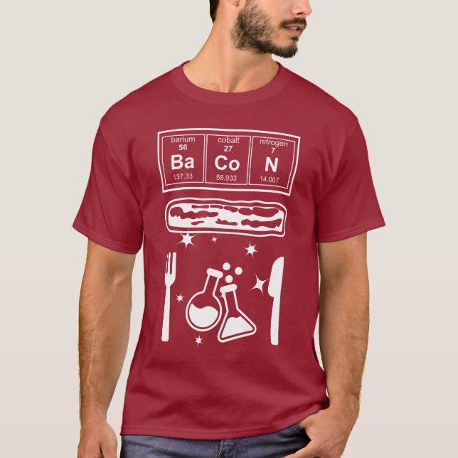 Funny Chemistry Bacon Lover Science T-Shirt (Vorderseite)