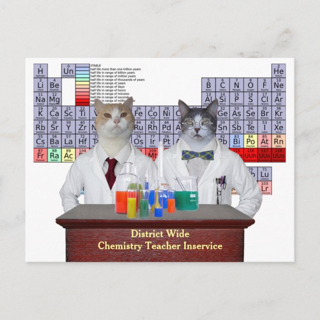 Funny Chemistry Cats Postkarte (Vorderseite)