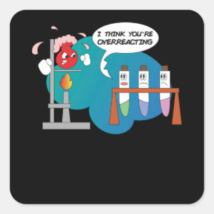 Funny Chemistry Comic Chemische Reaktion Quadratischer Aufkleber