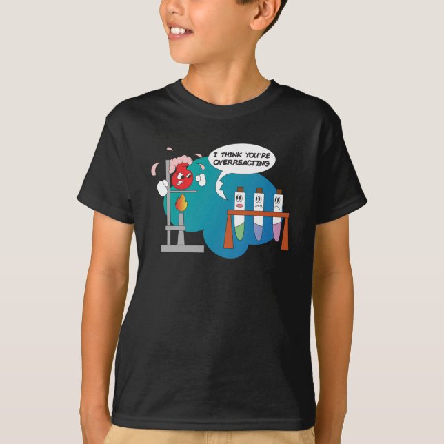 Funny Chemistry Comic Chemische Reaktion T-Shirt (Vorderseite)