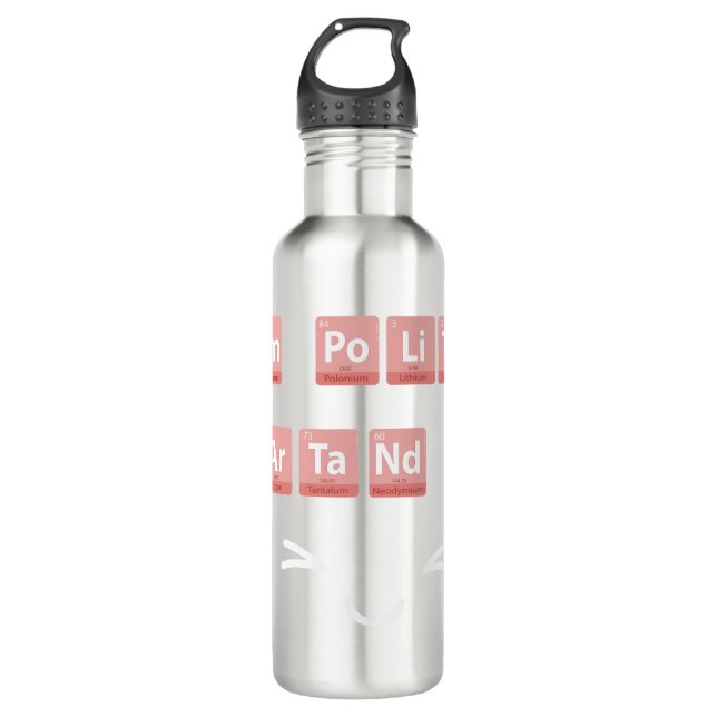 Funny Chemistry Elements Design Smart Niedlich Pol Edelstahlflasche (Vorderseite)