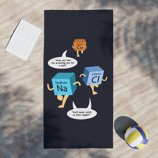 Funny Chemistry Periodic Table Science Strandtuch (Von Creator hochgeladen)