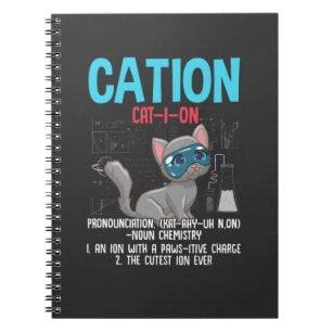Funny Chemistry Scientist Cation Element Cat Lover Notizblock