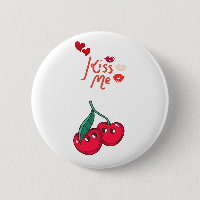 Funny Cherries in der Liebe Button (Vorderseite)