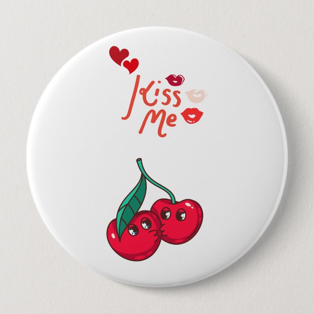 Funny Cherries in der Liebe Button (Vorderseite)