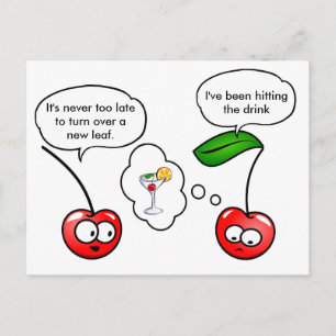 Funny Cherry Puns Joke Postkarte