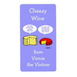 Funny Chese Cartoon Personalisiert Wine Labels