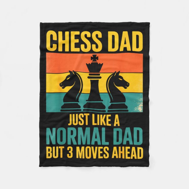 Funny Chess Dad Like Normal Dad Three Moves Ahead  Fleecedecke (Vorderseite)