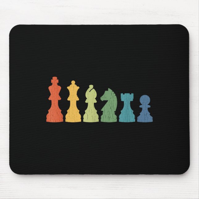Funny Chess Eces Board Game Lover Player Themed Ch Mousepad (Vorne)